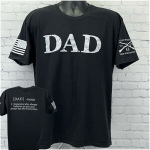 Grunt Style Dad Jokes T Shirt XL X-Large Black Fathers Day Guns Short Sleeve Tee